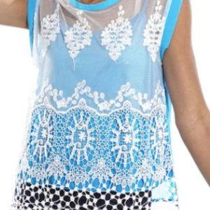 Women's white lace front, color underlay.